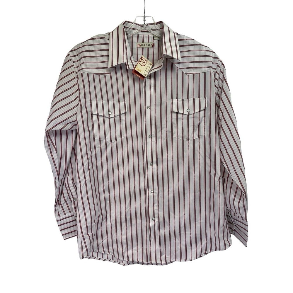 Roper Mens Sz XL Pearl Snap Metallic Striped Western Shirt (Y33) NWTs